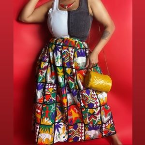Vintage colorful jungle skirt size 12